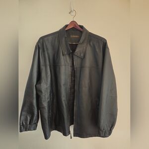 St John's Bay Men's Black Leather Jacket 3X
